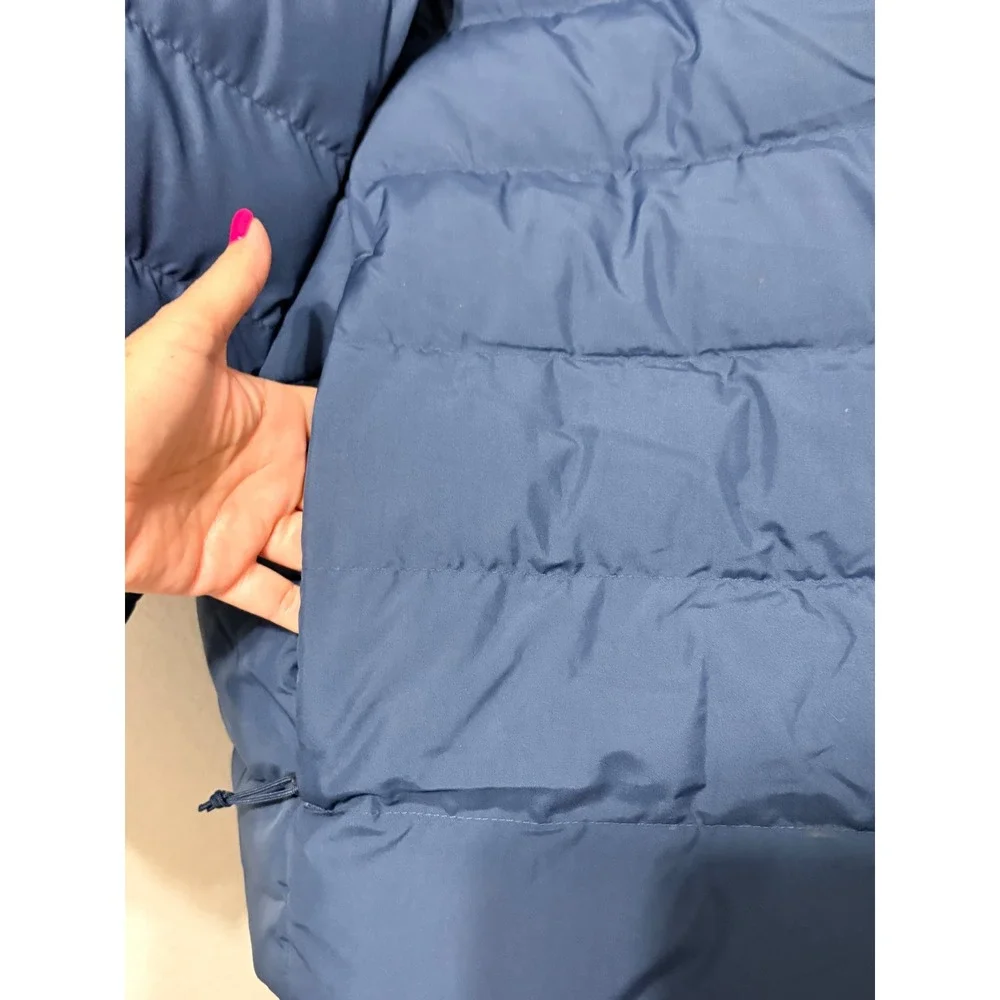 The North Face Mens 5X Blue Puffer Coat Down Insulated Zip Pockets Branded